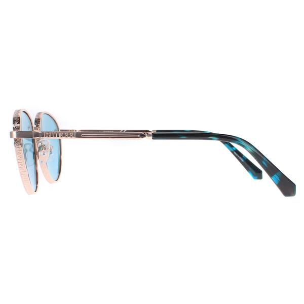 Guess GU5205 goldene Metallsonnenbrille mit blauen Farbverlaufgläsern, importiert aus dem Vereinigten Königreich