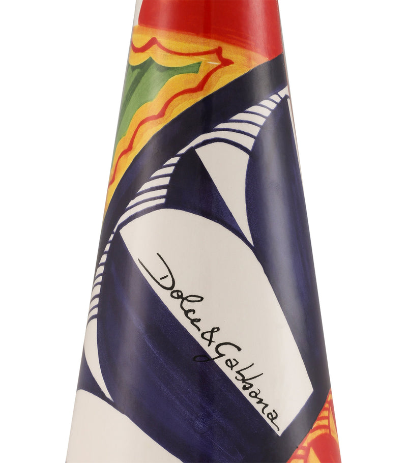 Dolce&Gabbana Casa medium ceramic candle holder with foulard print - British product