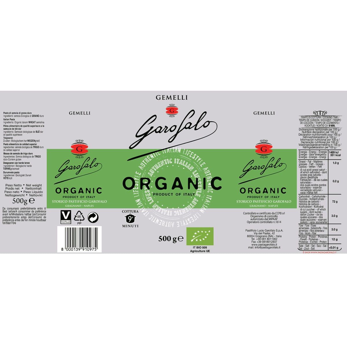 Garofalo Organic Pasta Variety Pack, 6 x 500g GOODS Costco UK