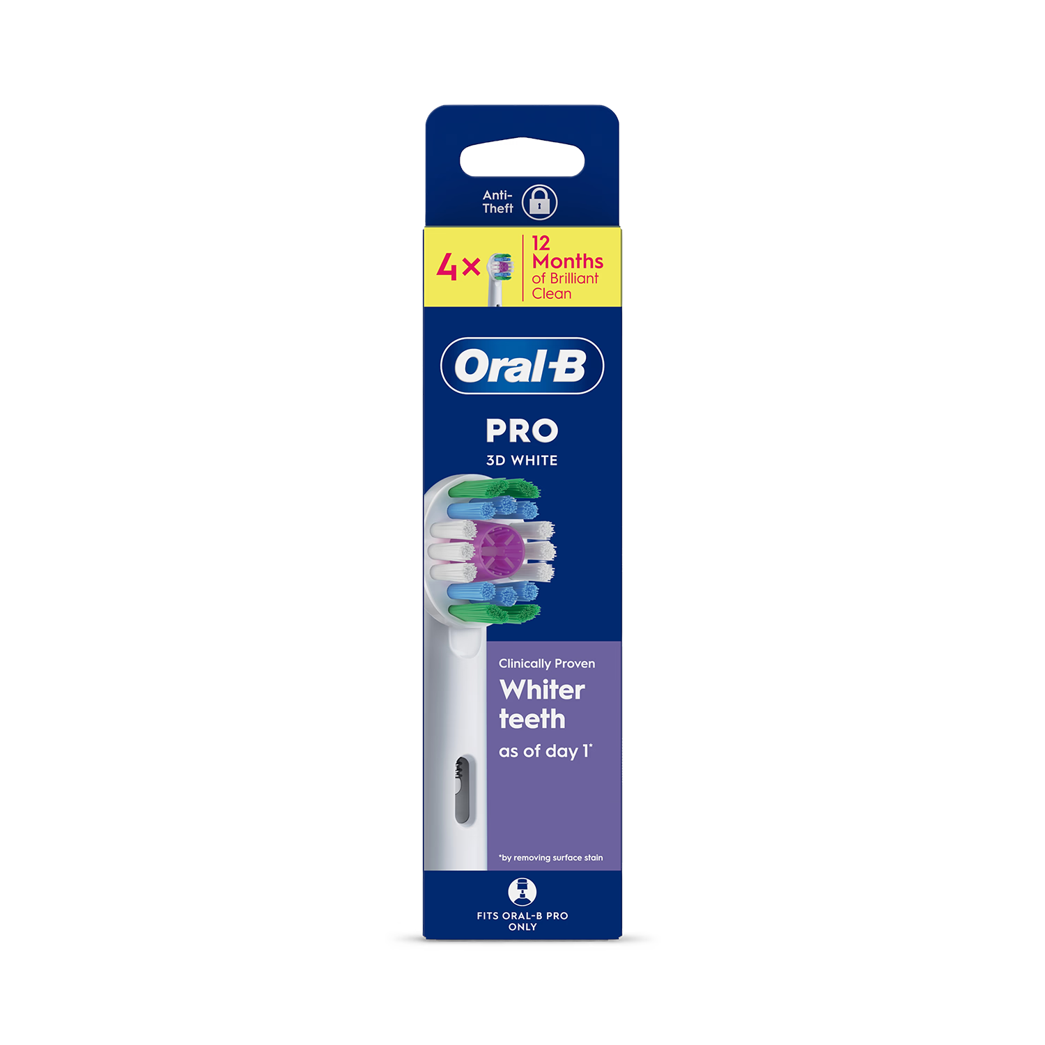 Oral-B Pro 3D White toothbrush heads 4 count - British product