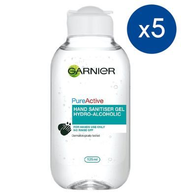 Pack of 5 Garnier Pure Active Purifying Hand Sanitiser 125ml