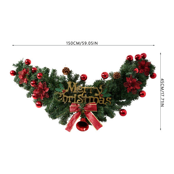 Livingandhome Elegant Christmas wreath 150cm, UK version