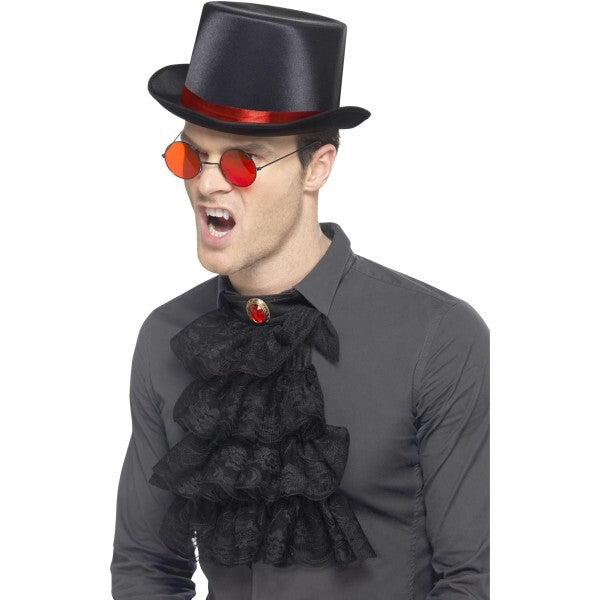 Smiffys Gothic Kit with top hat, glasses, and neck ruffle (British brand)