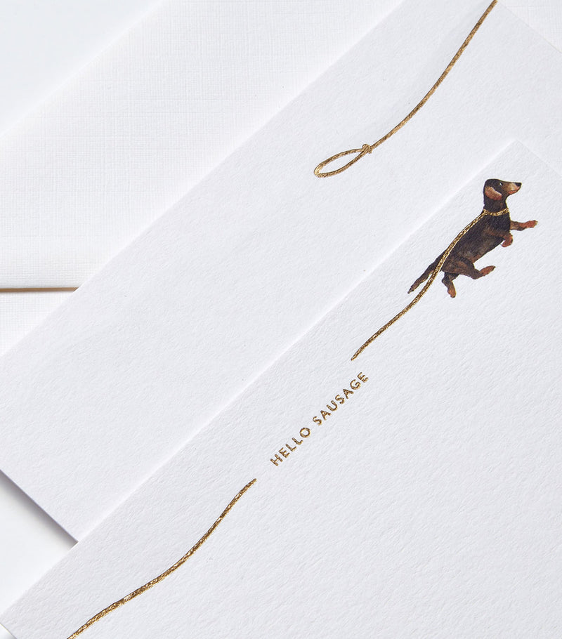Jo Laing Hello Sausage A6 correspondence cards, UK version