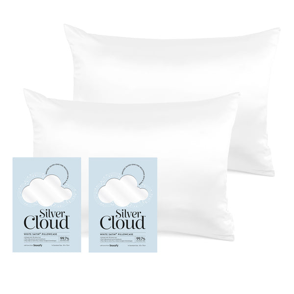 Silver Cloud White Satin Pillowcase Twin pack GOODS Superdrug   