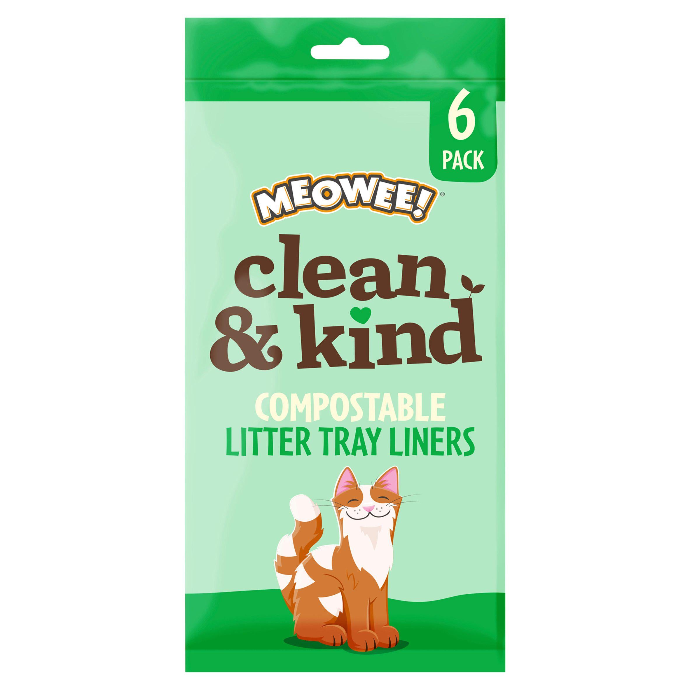 Meowee Clean & Kind Compostable Litter Tray Liners x6 GOODS Sainsburys   