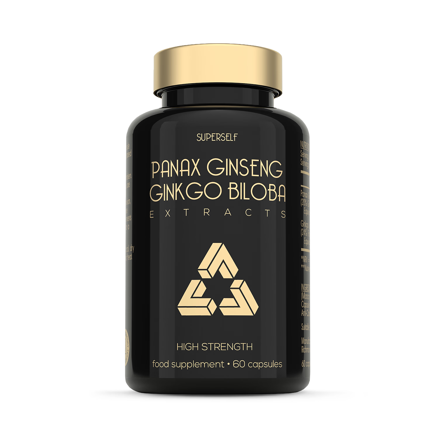 SuperSelf Panax Ginseng Ginkgo Biloba capsules 60 count, imported from the UK