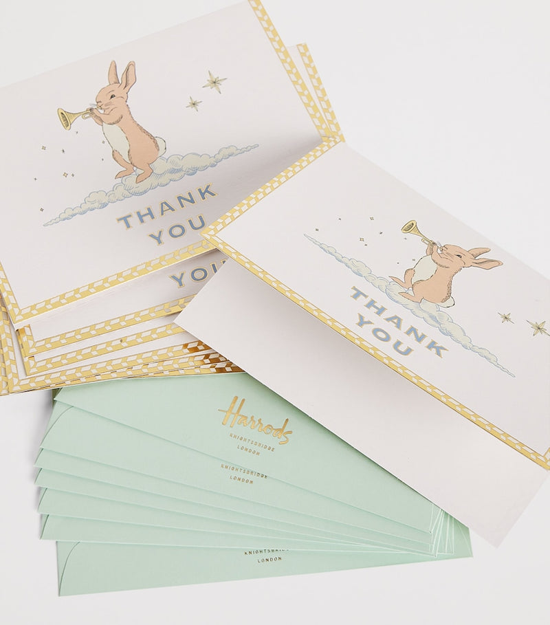 Harrods Bunny thank you cards pack of 8, UK version
