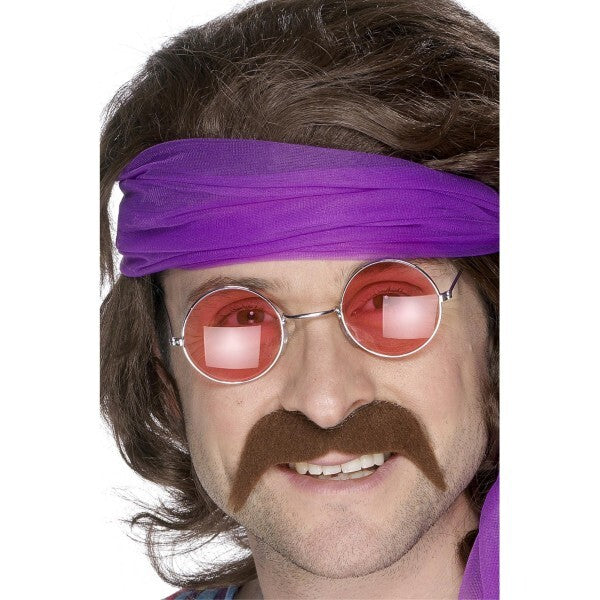 Smiffys brown self-adhesive costume moustache, imported from the UK