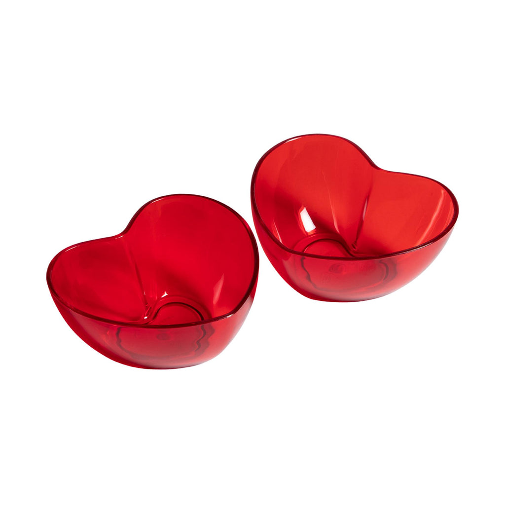 Sainsbury's Heart Plastic Bowl Small 2pk