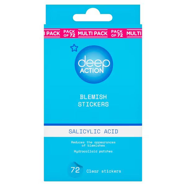 Deep Action blemish patches Salicylic Acid 72pk - British product