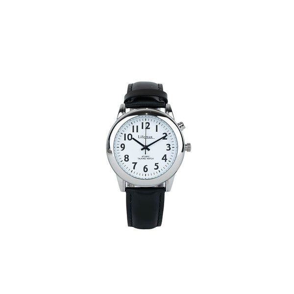 Lifemax talking atomic watch with leather strap (British brand)