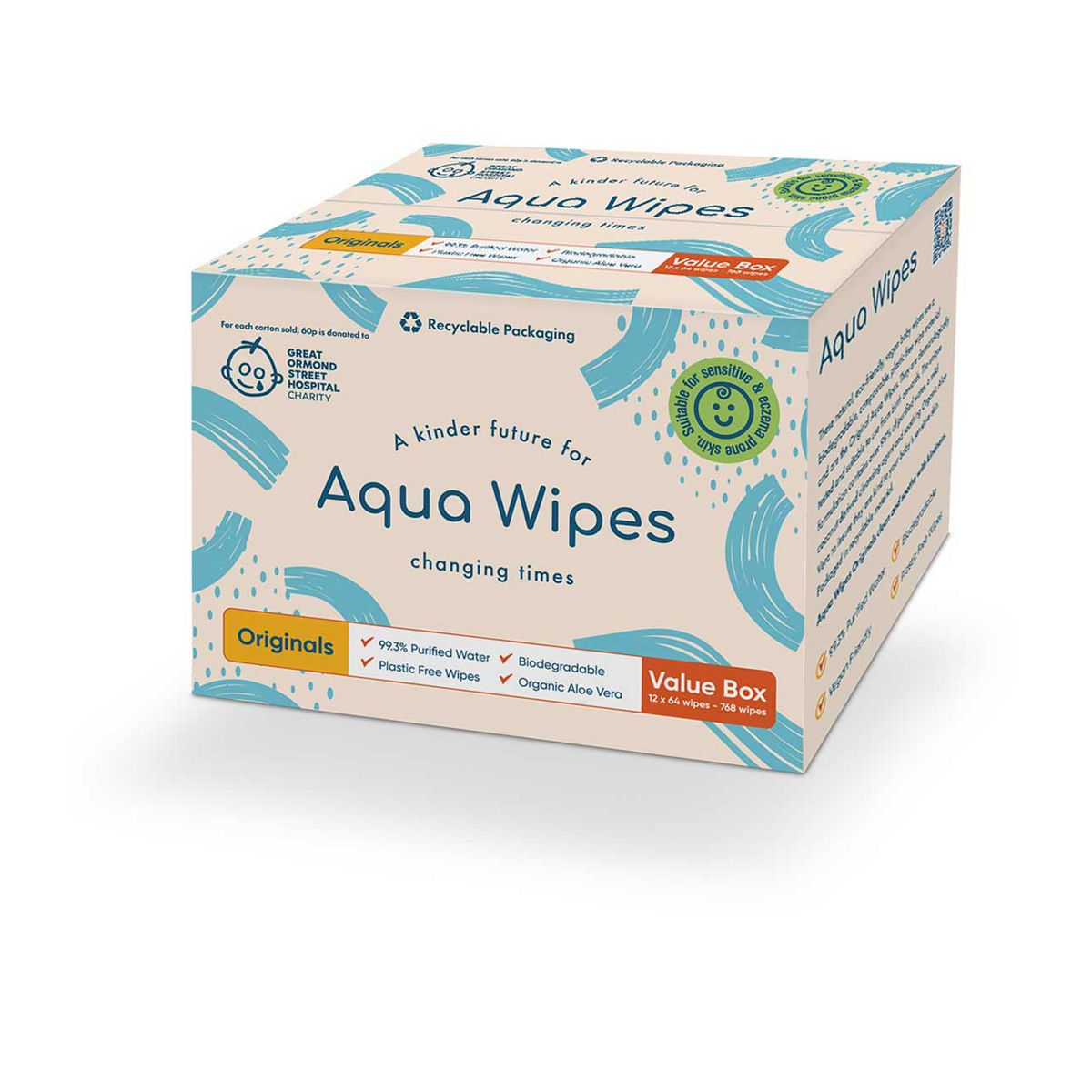 Aqua Wipes Value Carton 12x 64 Pack Baby Accessories & Cleaning Boots   