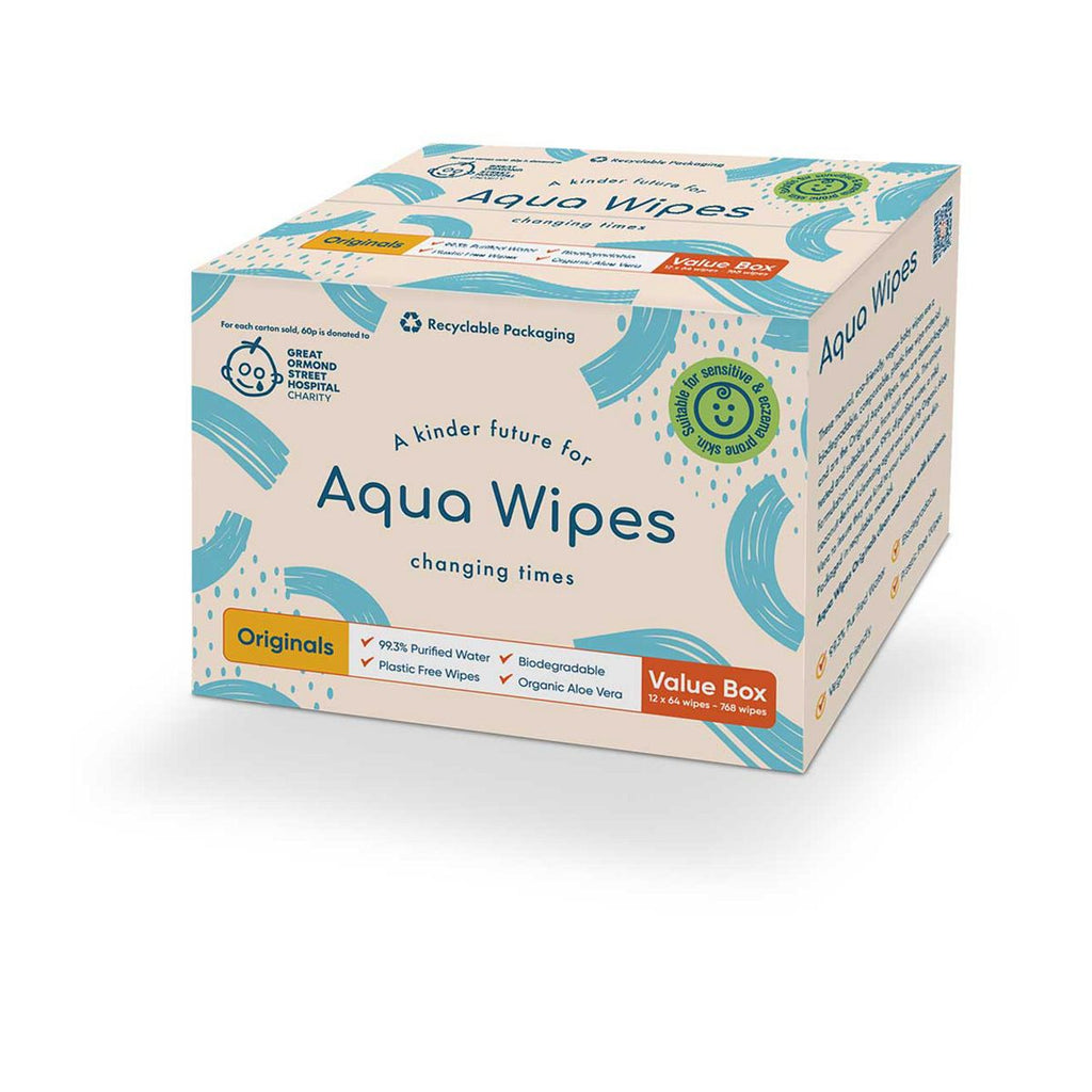 Aqua Wipes Value Carton 12x 64 Pack