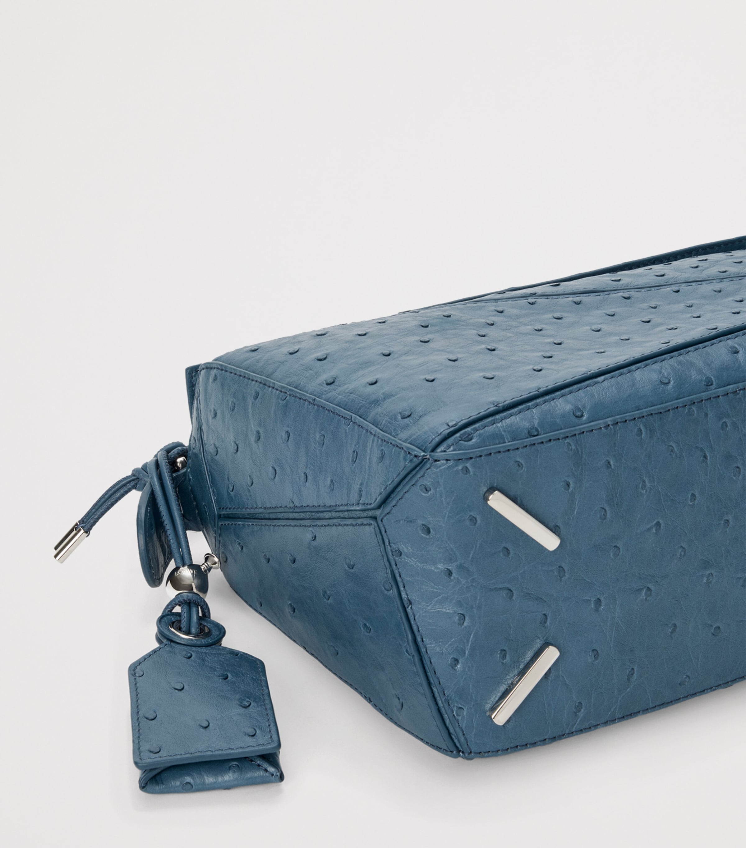 LOEWE Puzzle top-handle handbag ostrich leather, imported from the UK