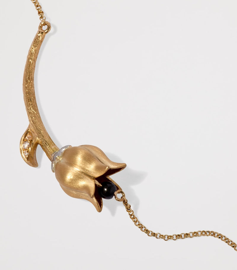 Annoushka yellow gold tulips chain necklace, imported from the UK