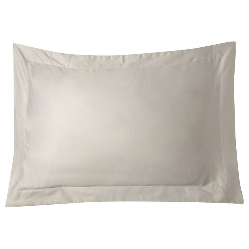 George Home Luxury Oxford 100% Cotton Silver Pillowcase