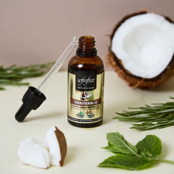 SNF Naturals strengthening oil with coconut and Jamaican black castor oil (British brand)