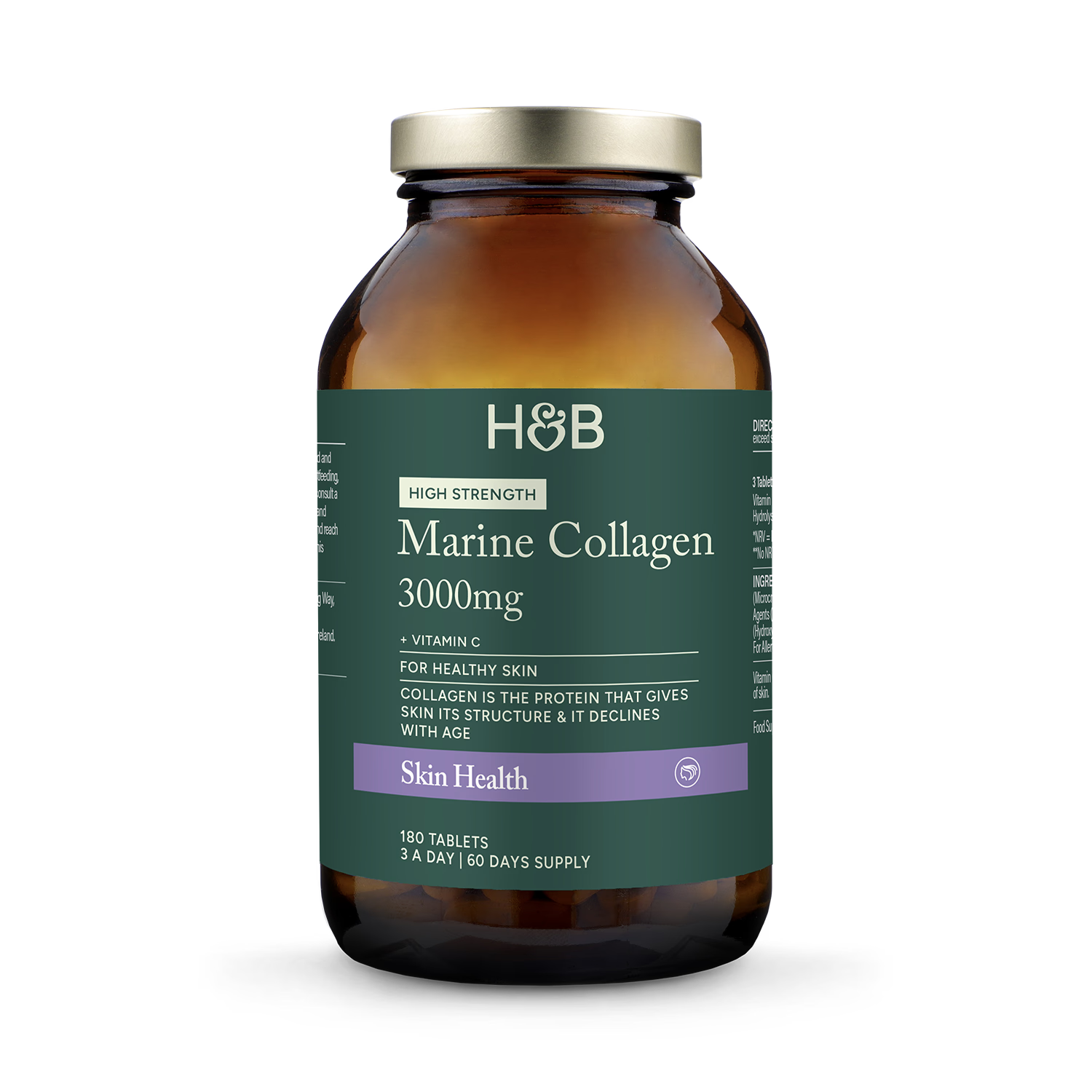 Holland Barrett Marine Collagen Vitamin C 180 tablets, imported from the UK