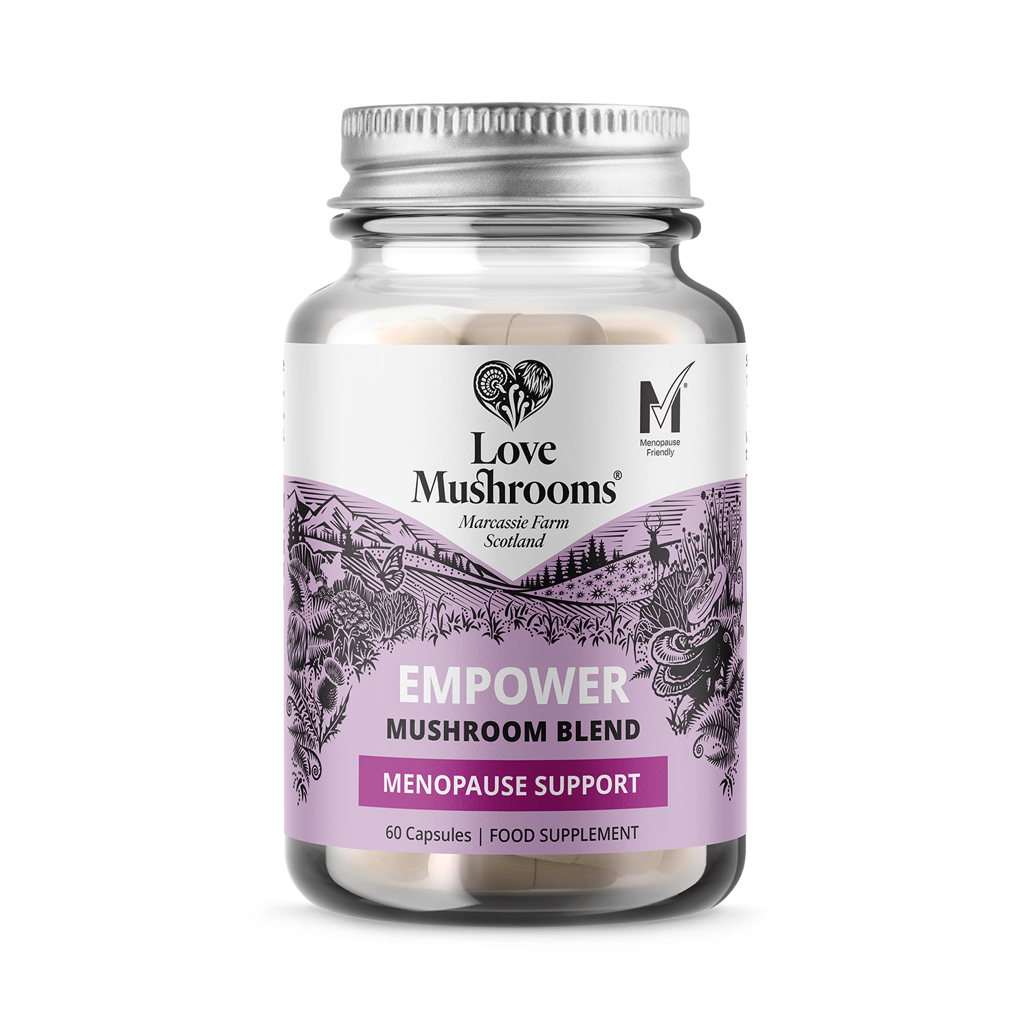 Love Mushrooms mushroom blend for menopause 60 capsules, UK version