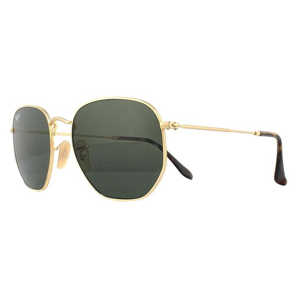 Ray-Ban Hexagonal 3548N gold green sunglasses, imported from the UK