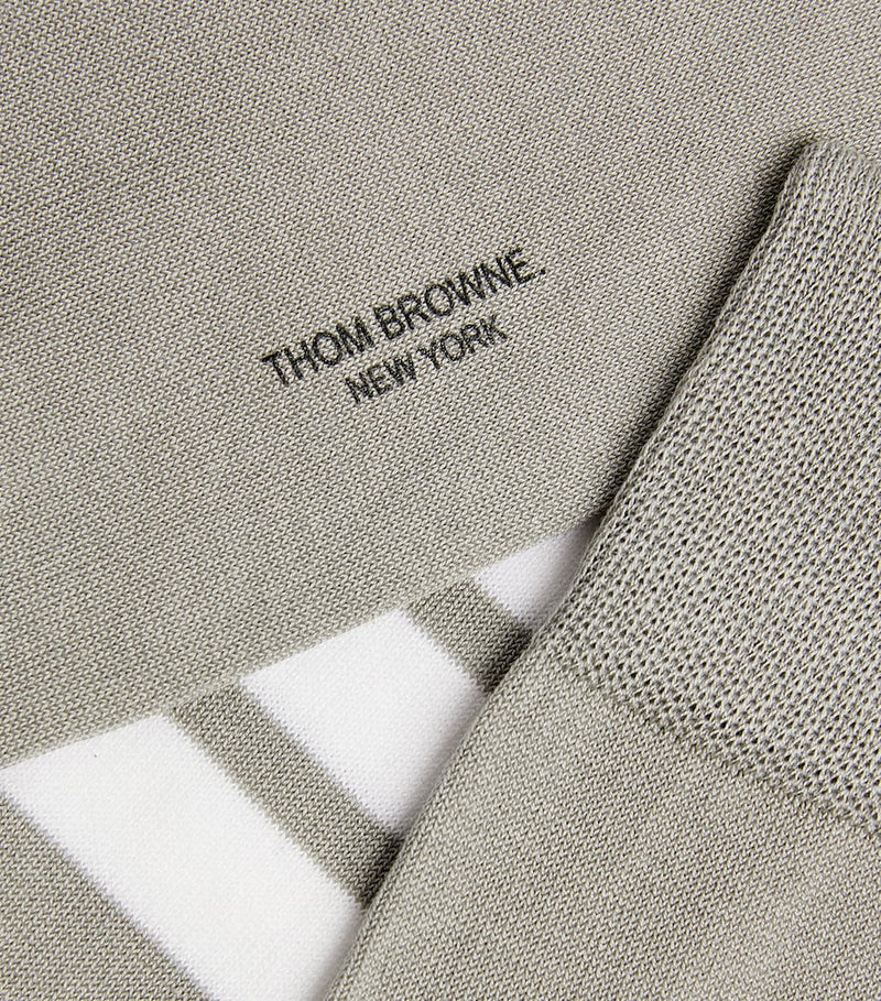 Thom Browne cotton blend 4-Bar mid-calf socks - British product