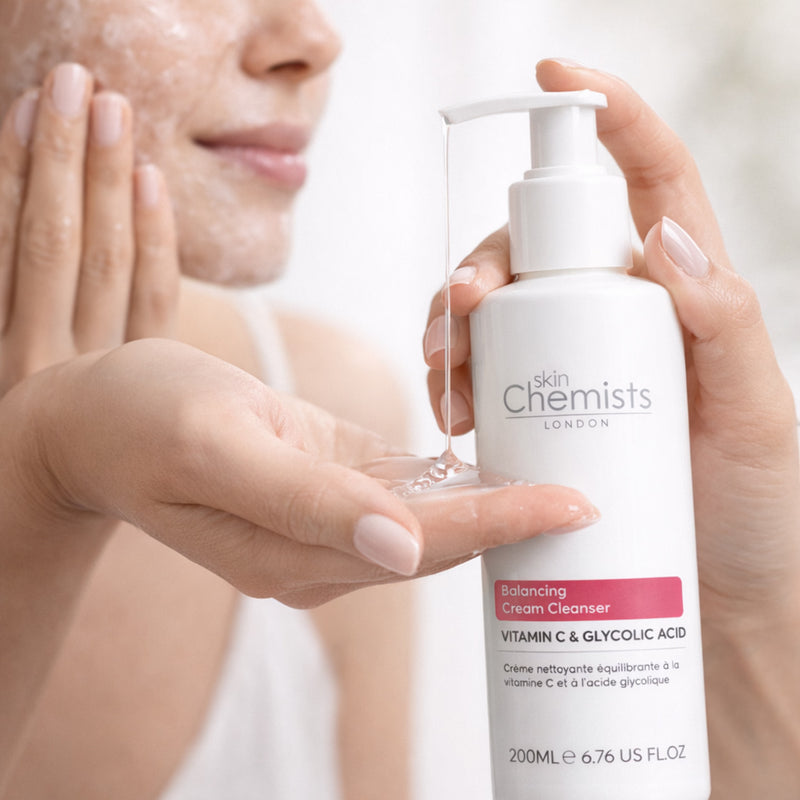 skinChemists balancing Vitamin C and Glycolic Acid cream cleanser 200ml (British brand)