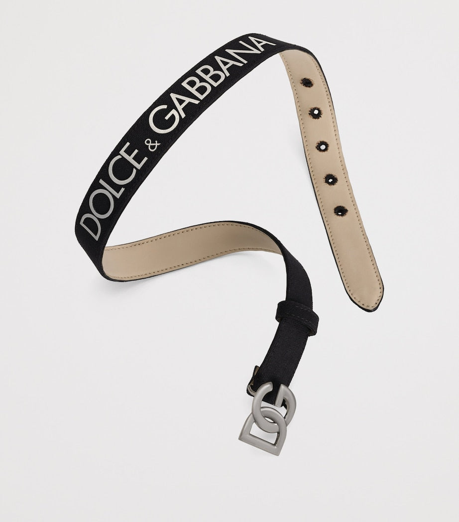 Dolce&Gabbana kids leather belt with logo buckle (British brand)