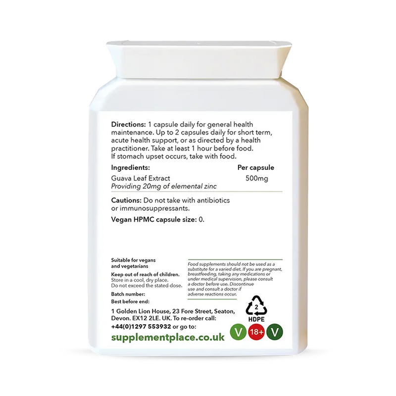 Supplement Place wholefood zinc 20mg 60 capsules (British brand)