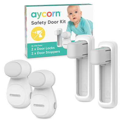 Superdrug Aycorn Baby Safety Door Kit with 2 Door Locks and 2 Door Stoppers- Buy online at McGrocer