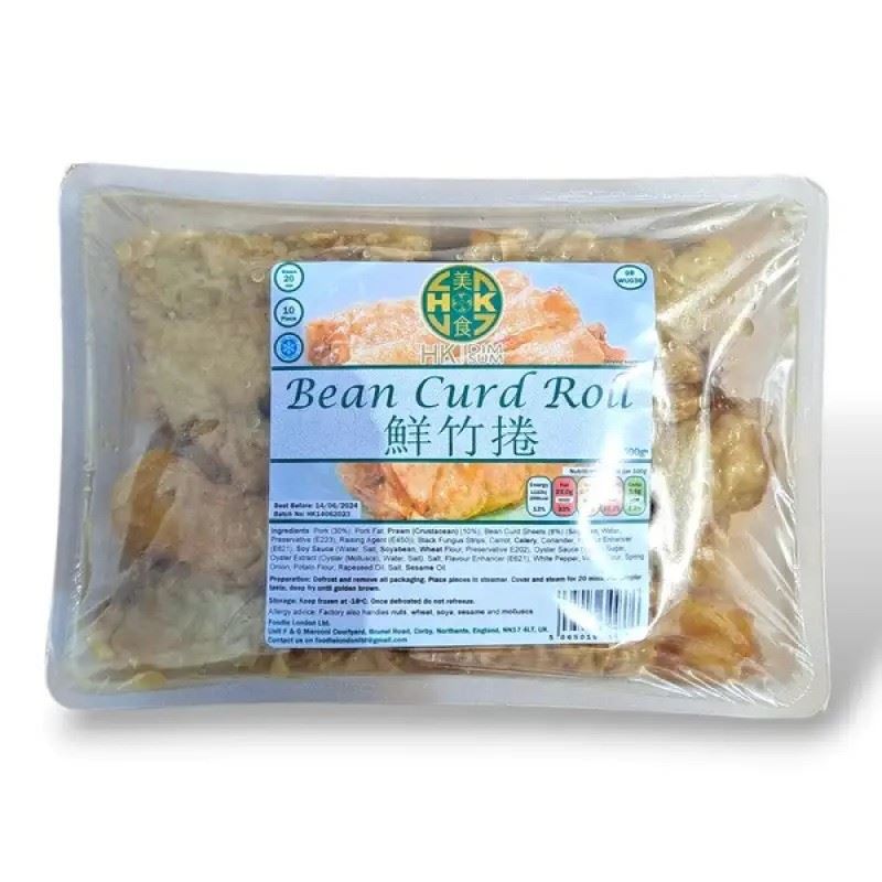 HK Dim Sum bean curd rolls, pork and prawn - British product