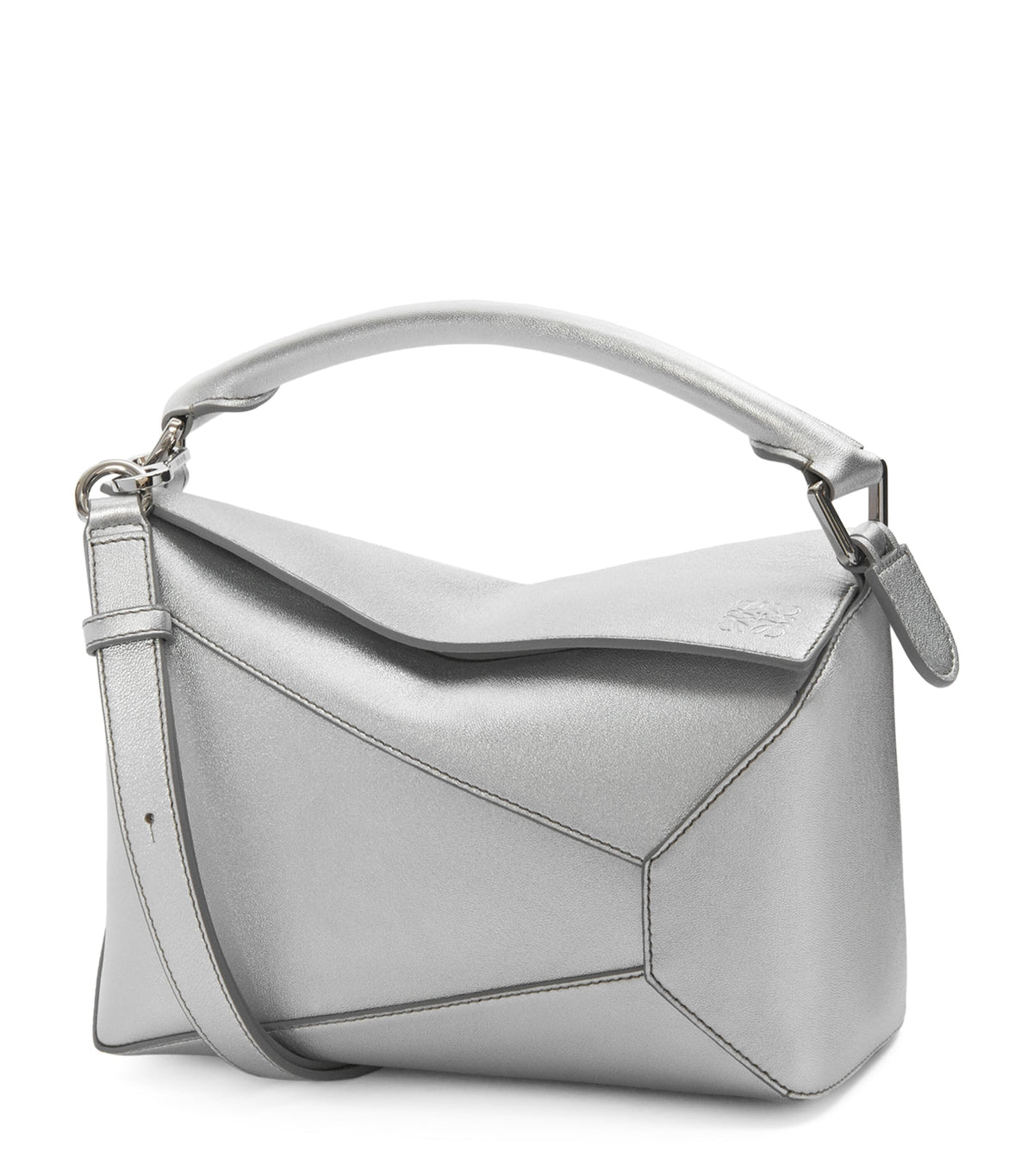 LOEWE small metallic leather Puzzle top-handle bag, UK version