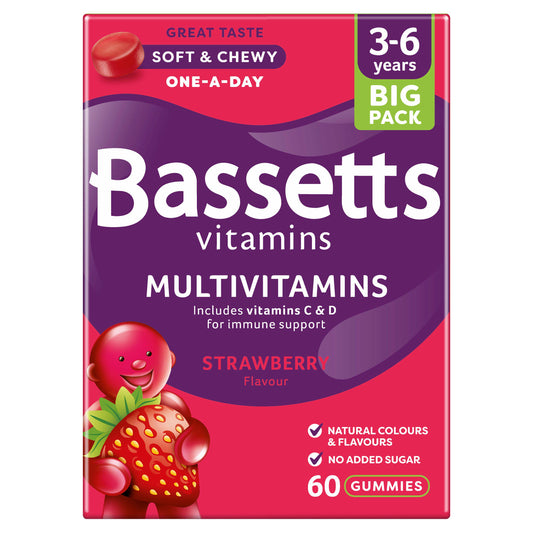 Bassetts Vitamins Multivitamins 3-6 Years Soft & Chewies x60 GOODS Sainsburys   