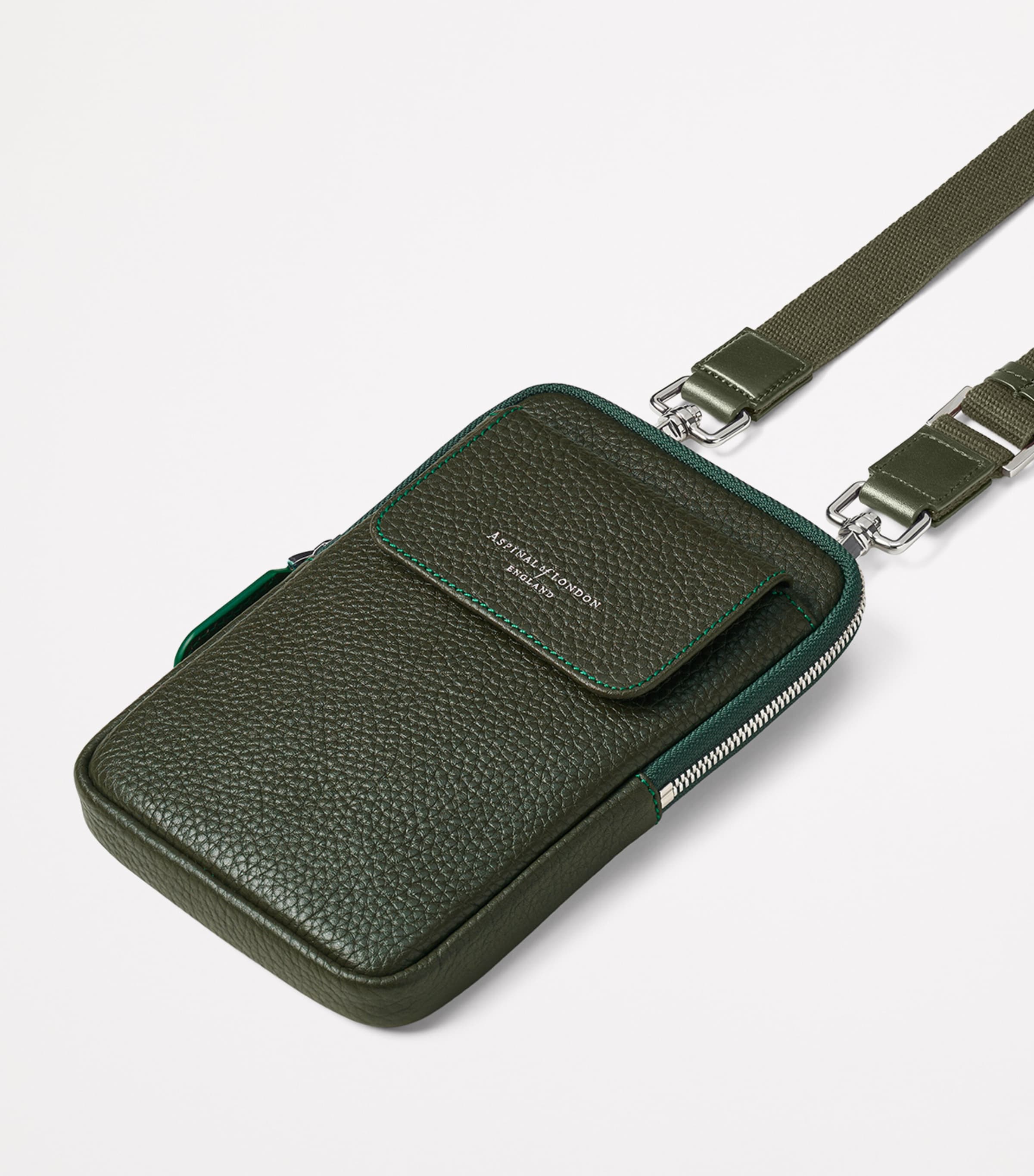 Aspinal of London leather crossbody phone pouch - British product