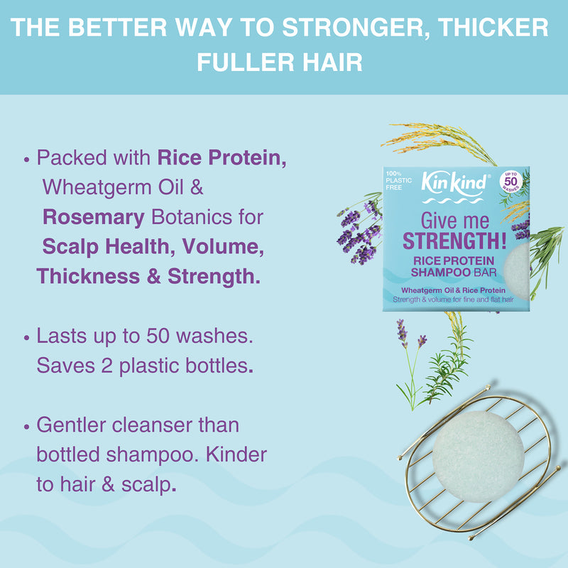 KinKind Give me STRENGTH shampoo bar 50g (British brand)