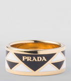 Prada enamel triangle ring black and white - British product