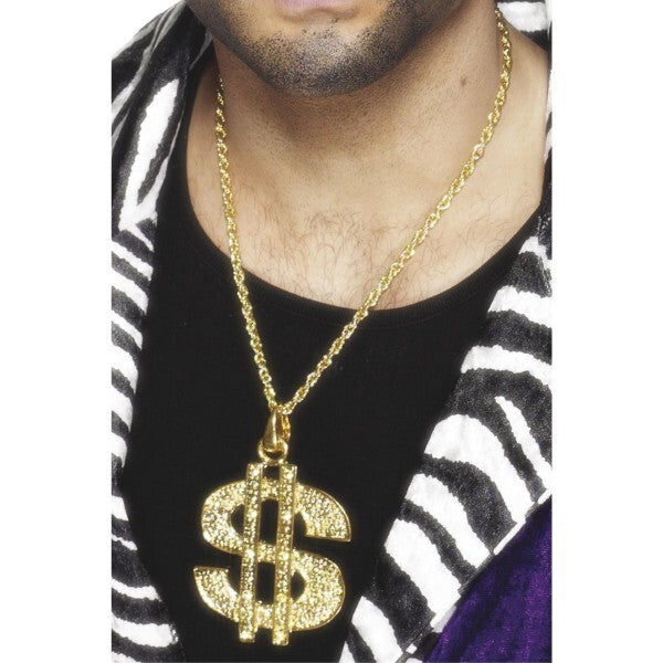 Smiffys dollar sign medallion gold chain - British product