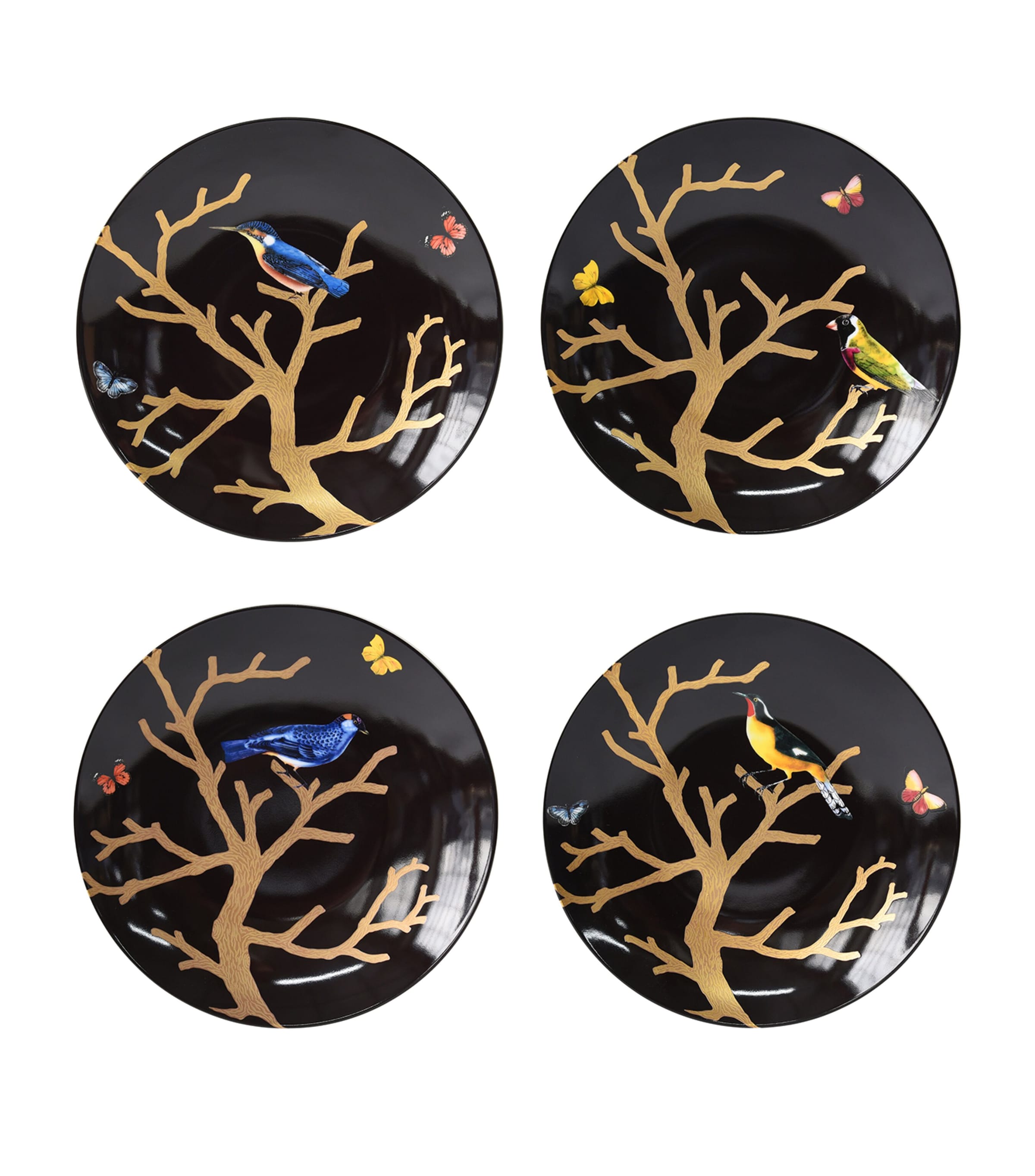 Bernardaud Aux Oiseaux dessert plates 21cm set of four - British product