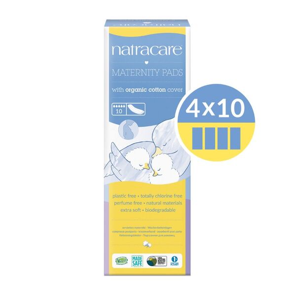 Natracare maternity pads 4 x 10 pack, UK version