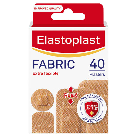 Elastoplast Fabric Plasters, Extra Flexible Assorted Strips x40 first aid Sainsburys   