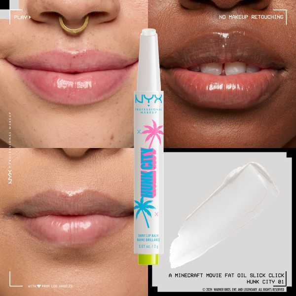 NYX Professional Makeup Minecraft Movie Lip Balm, imported from the UK