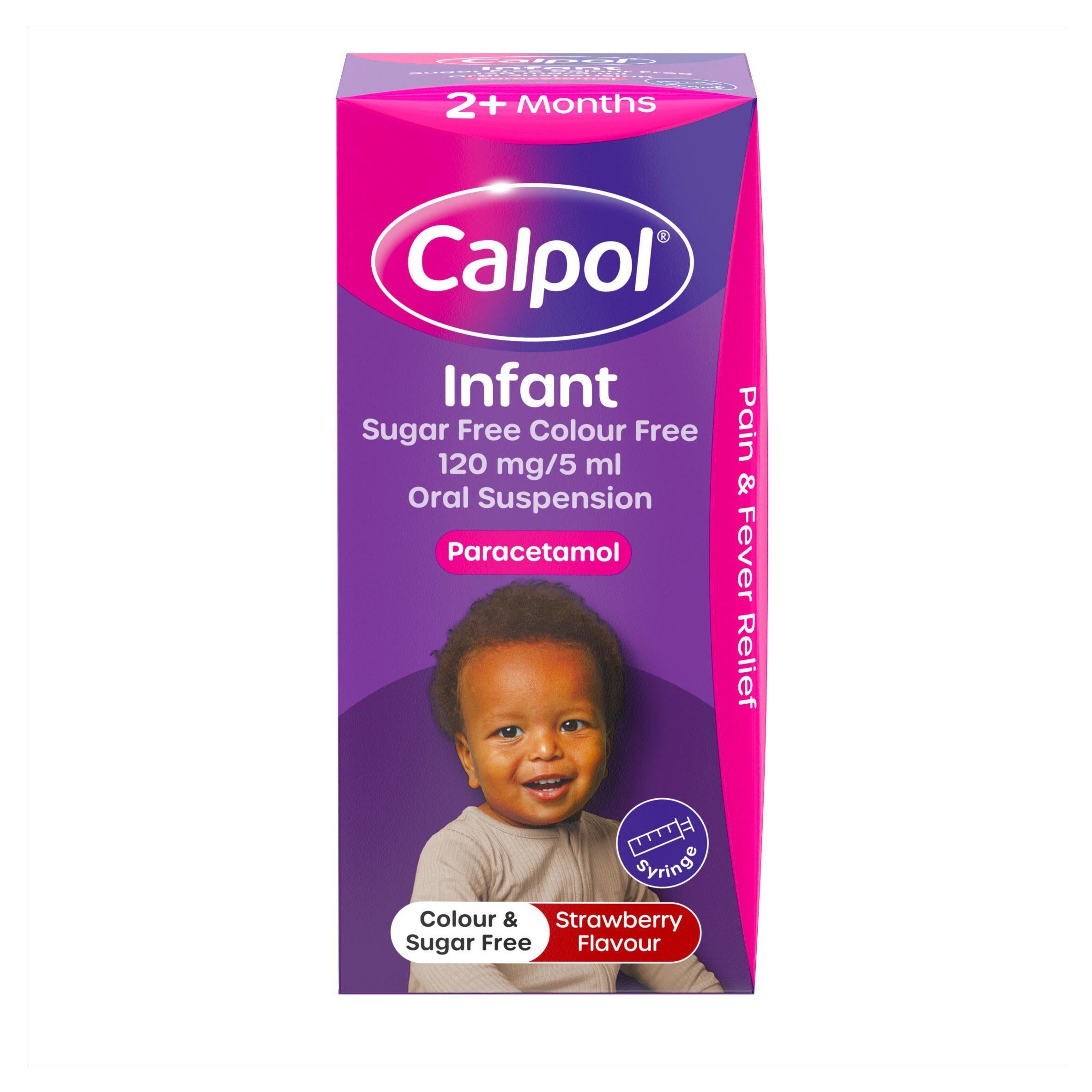 Calpol Sugar & Colour Free Infant Suspension, Paracetamol Medication, For 2+ Months, 100ml baby & children's healthcare Sainsburys   