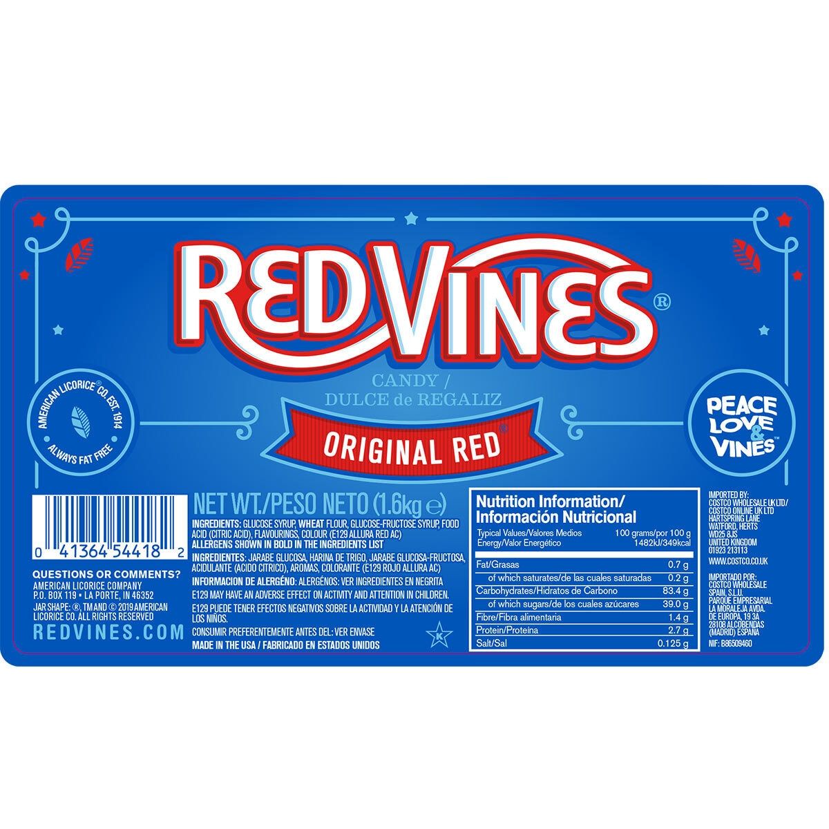 Red Vines Original Twists, 1.6kg GOODS Costco UK