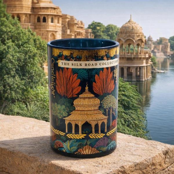 Candlelight Silk Pear & Fig Jaisalmer large candle (British brand)