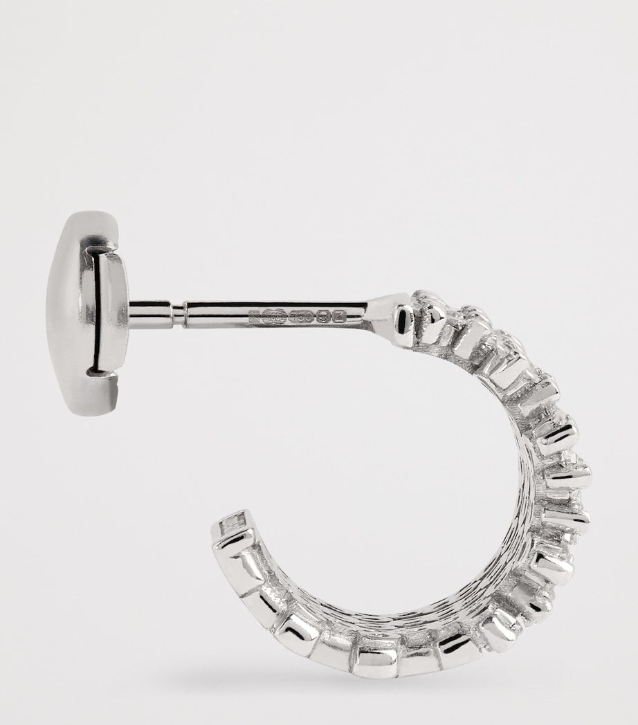 Suzanne Kalan white gold diamond three-row hoop earrings - British product
