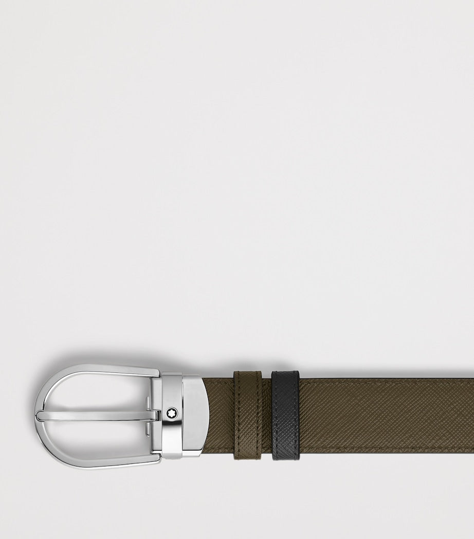 Montblanc leather reversible horseshoe belt 3.5cm - British product