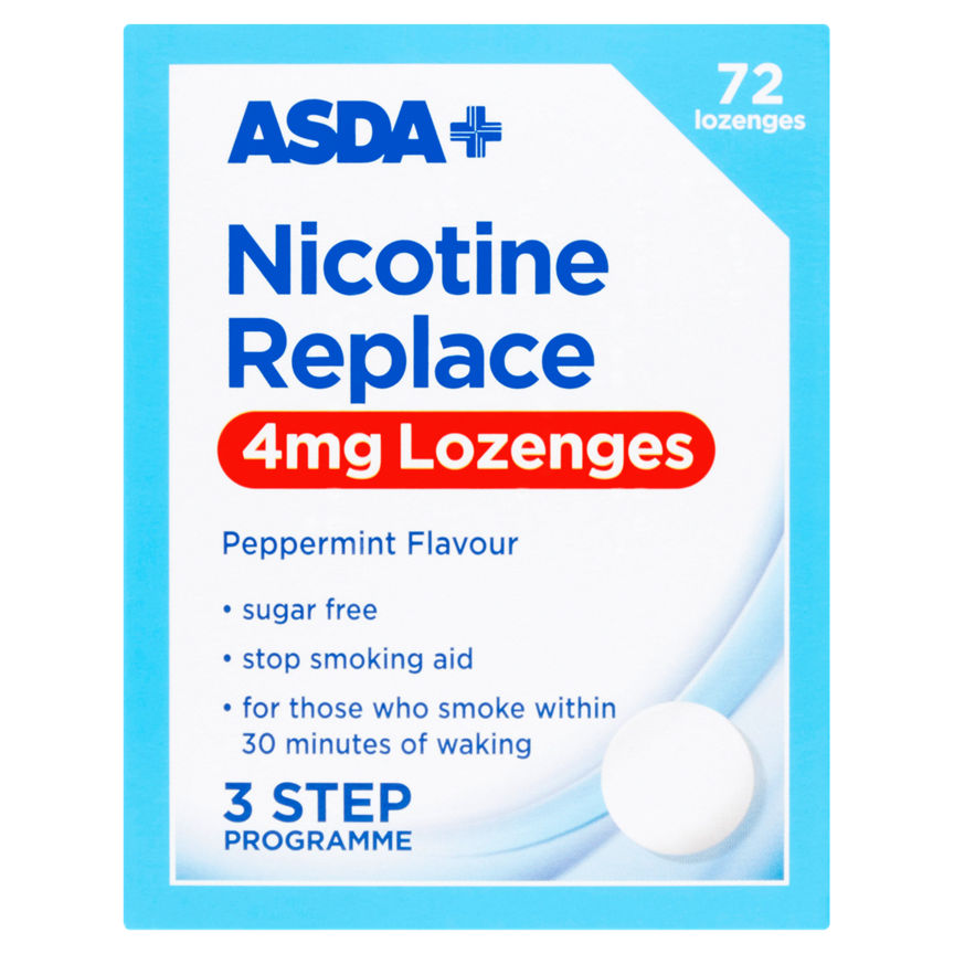 ASDA Nicotine 4mg Lozenges Sugar Free 72 Pack GOODS ASDA   