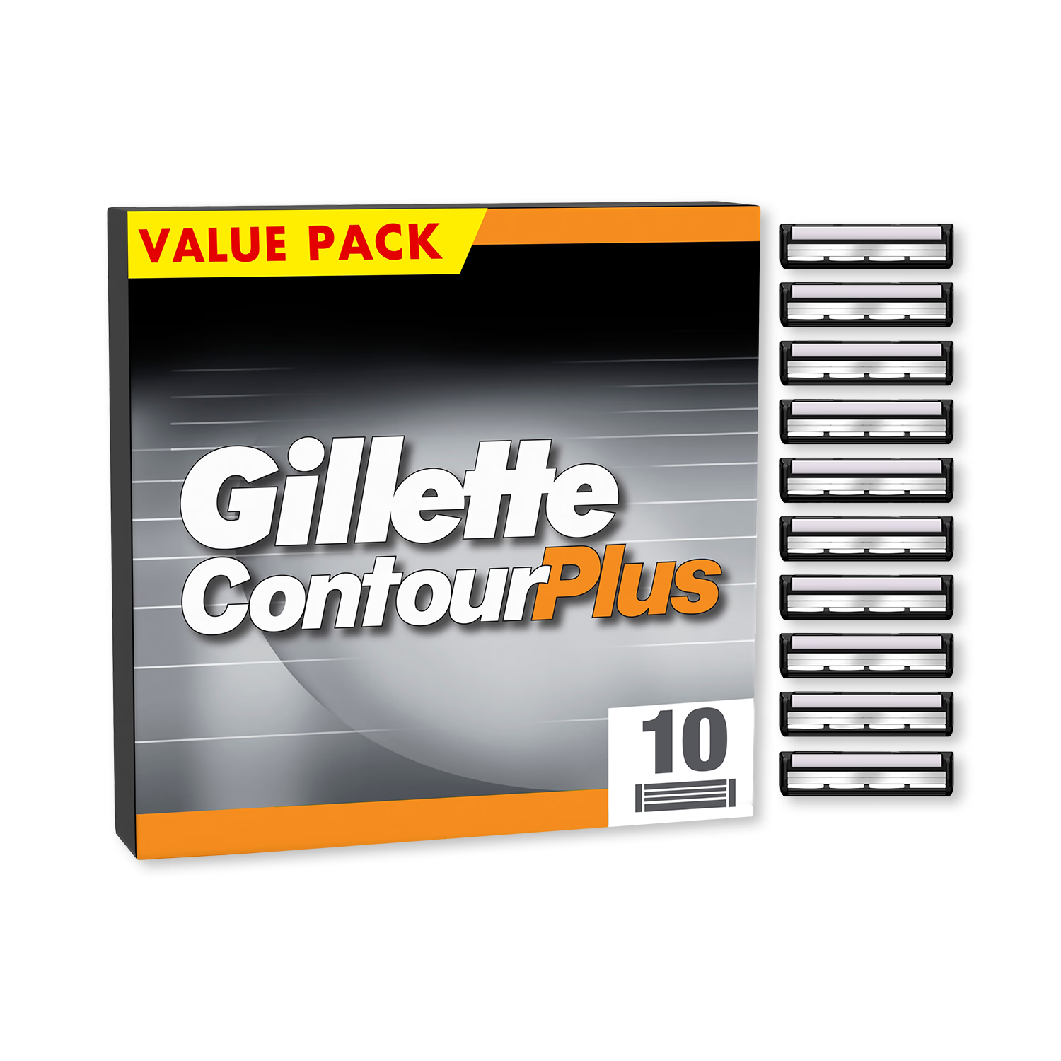 Gillette Contour Plus razor blades 10 refills, imported from the UK