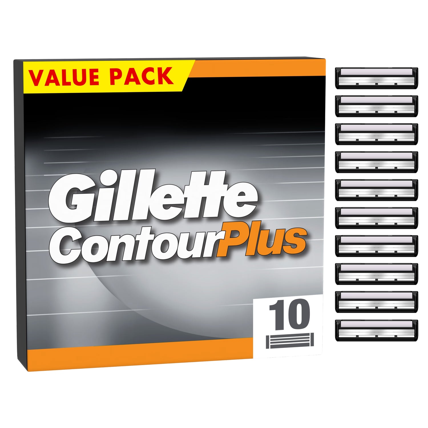 Gillette Contour Plus razor blades 10 refills, imported from the UK