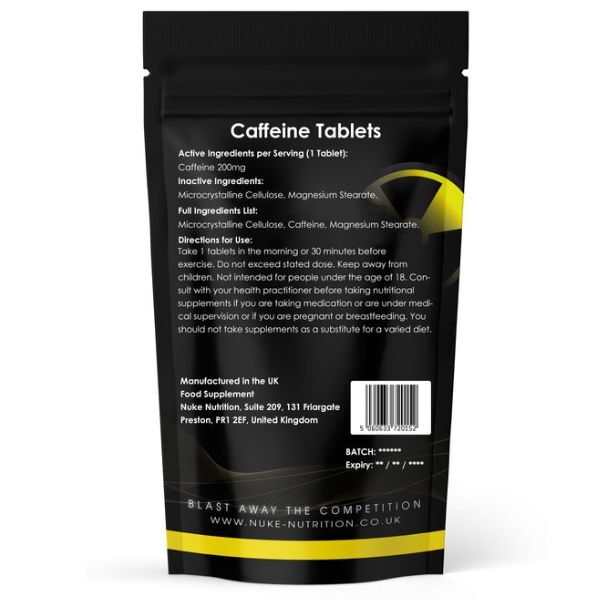 Nuke Nutrition Caffeine Tablets 200mg - 365ct GOODS Superdrug   